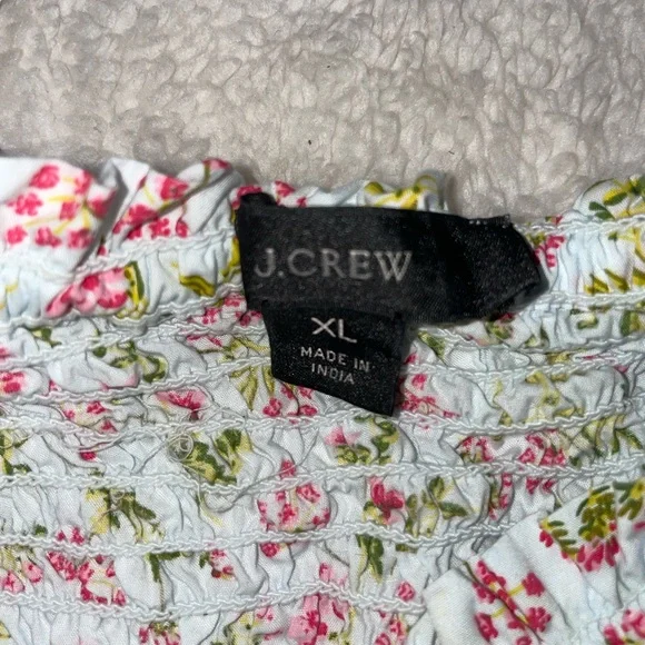 J. Crew Cottagecore 100%Cotton Short-sleeve smocked dress in meadow floral Sz XL - Picture 9 of 12